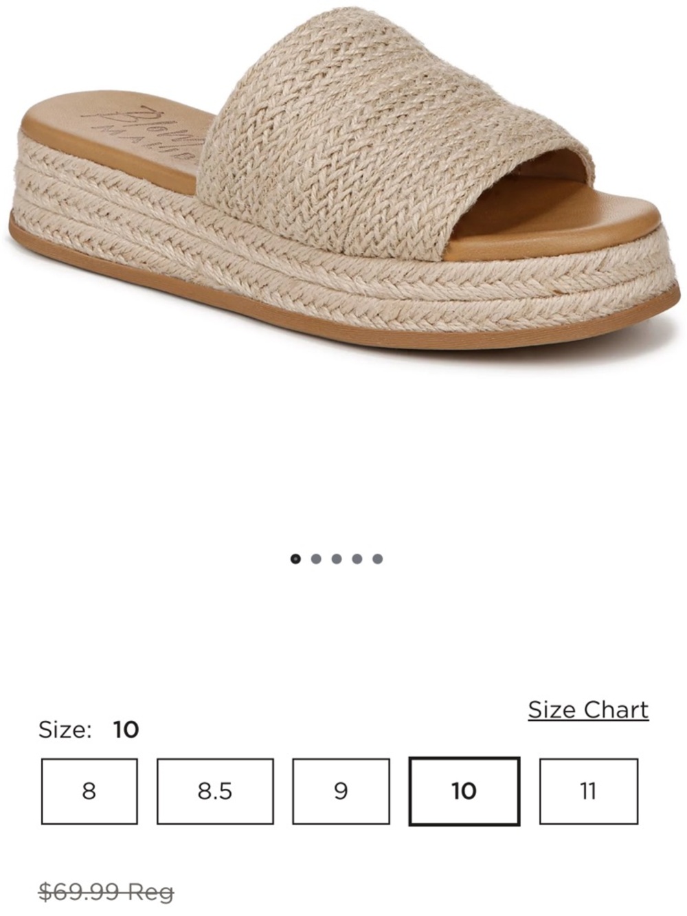 Woven Espadrille Platform Slide Sandal - Natural Beige